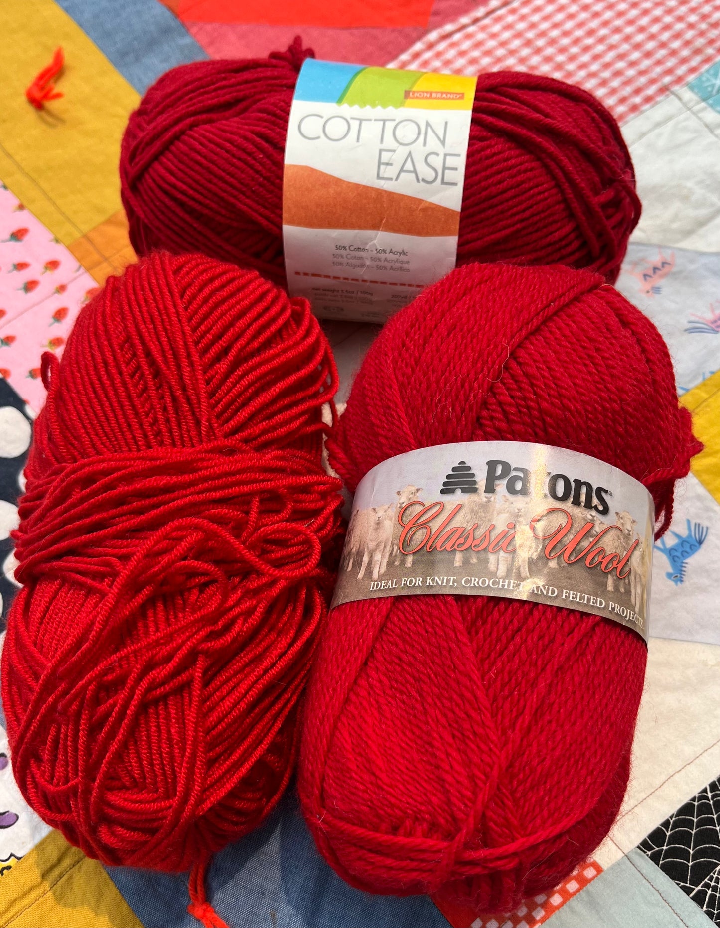 Red Yarn Bundle of 3