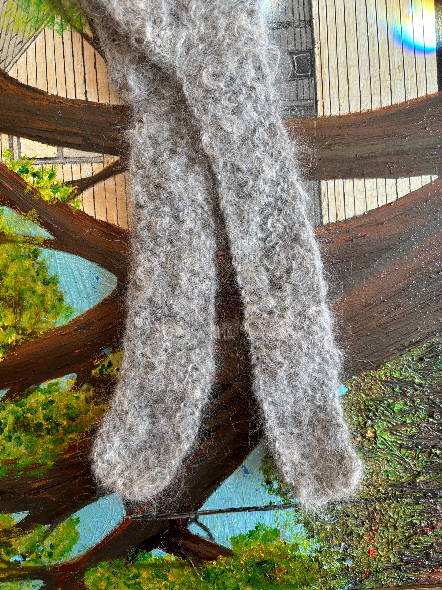 Babushka Scarf~ Fuzzy Chainmail