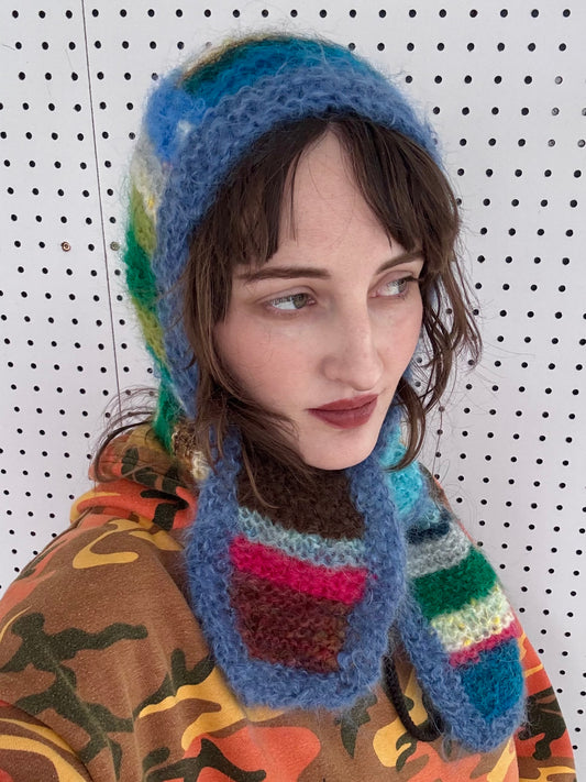 Scarf Hood~ Popcorn Stripes