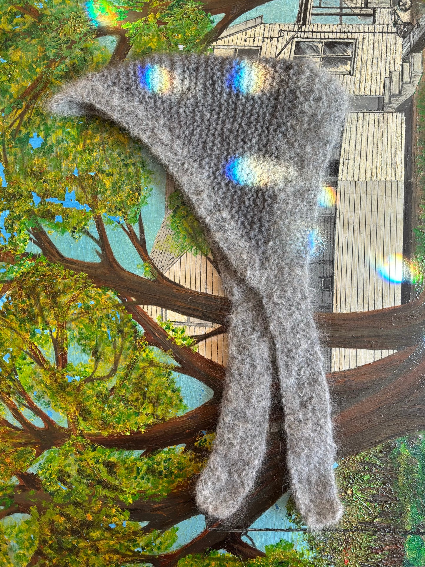 Babushka Scarf~ Fuzzy Chainmail