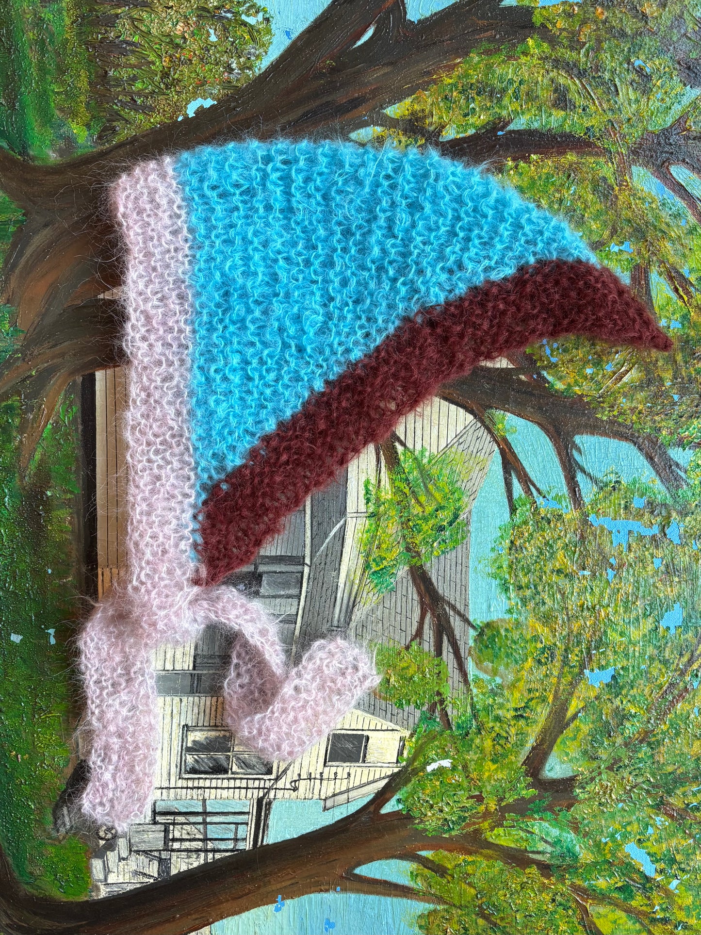 Babushka Scarf~Cyan