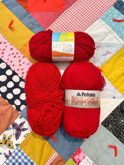 Red Yarn Bundle of 3