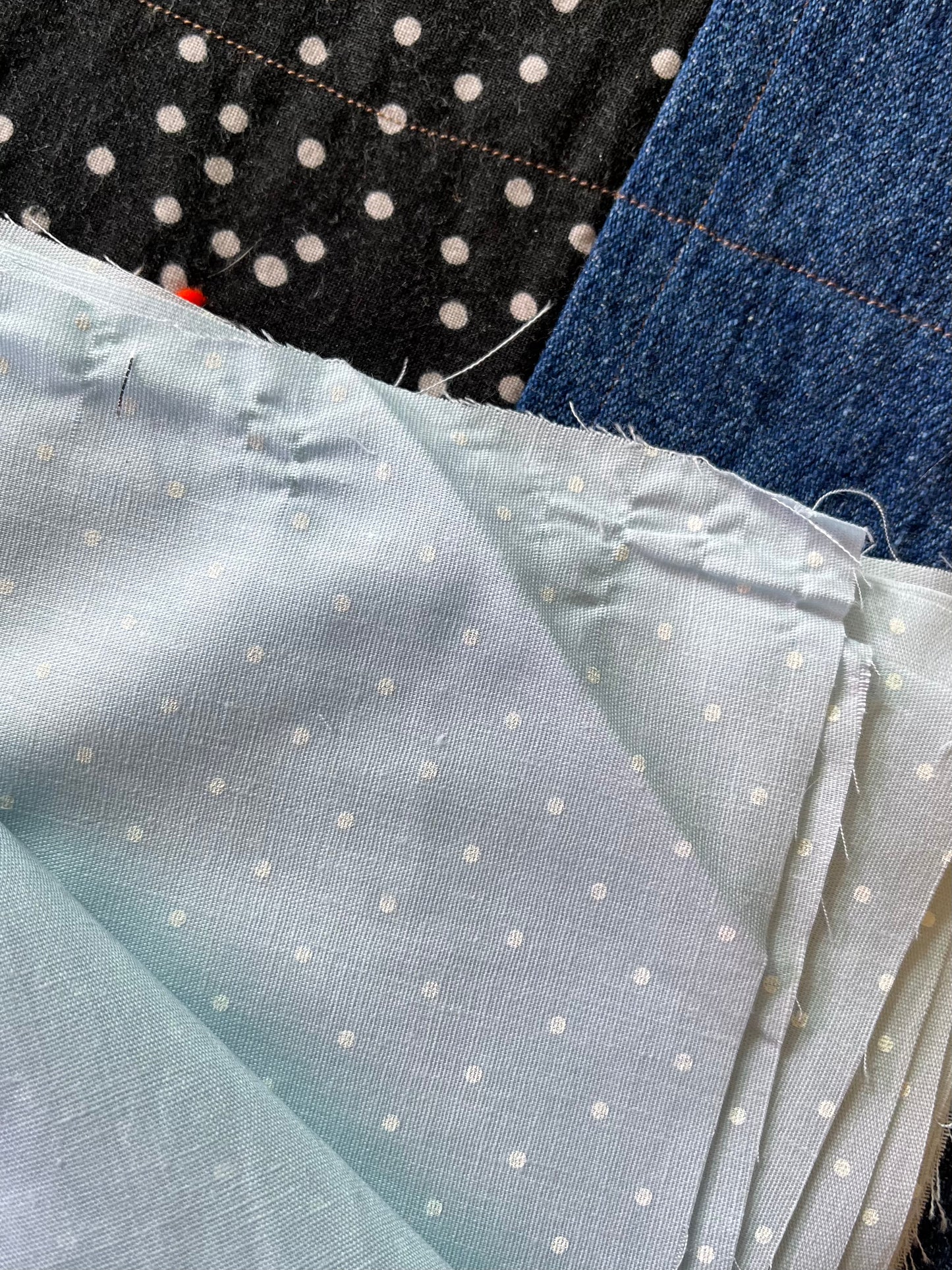 Vintage Precut Polka Dot Fabric Squares